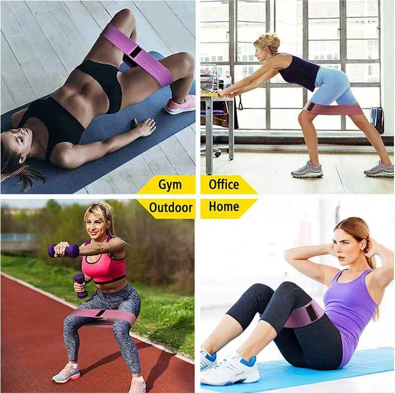 Button Exercise Fitness Strap Resistance Bands Set Squat Workout Loop Bands Inner Thigh Body Exercises Strong Elastic Webbing