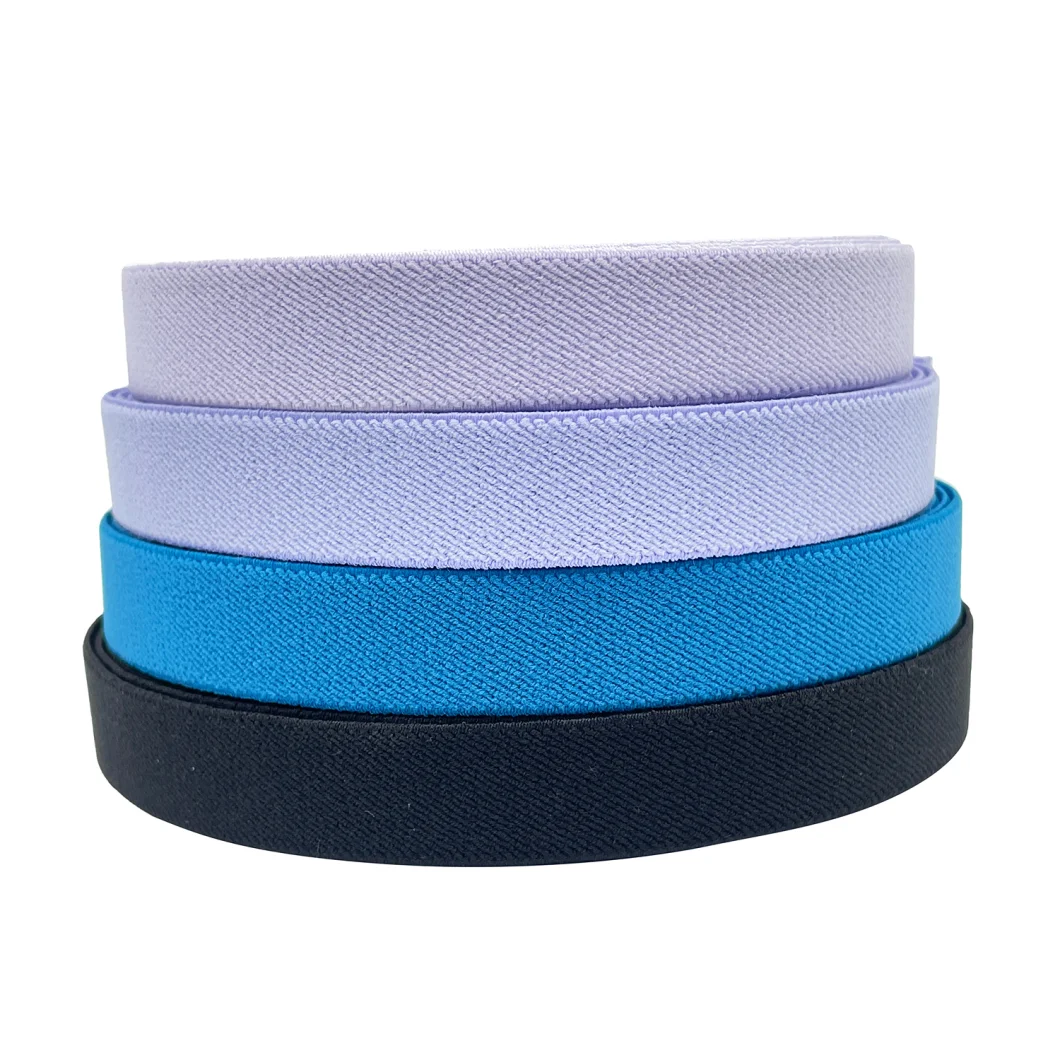 Nylon High Quality Colorful Braided/Knitted/Jacquard Twill Elastic Tape Webbing Wholesale Elastic Band for Shoes/Bags/Clothing with Good Tensile Strength