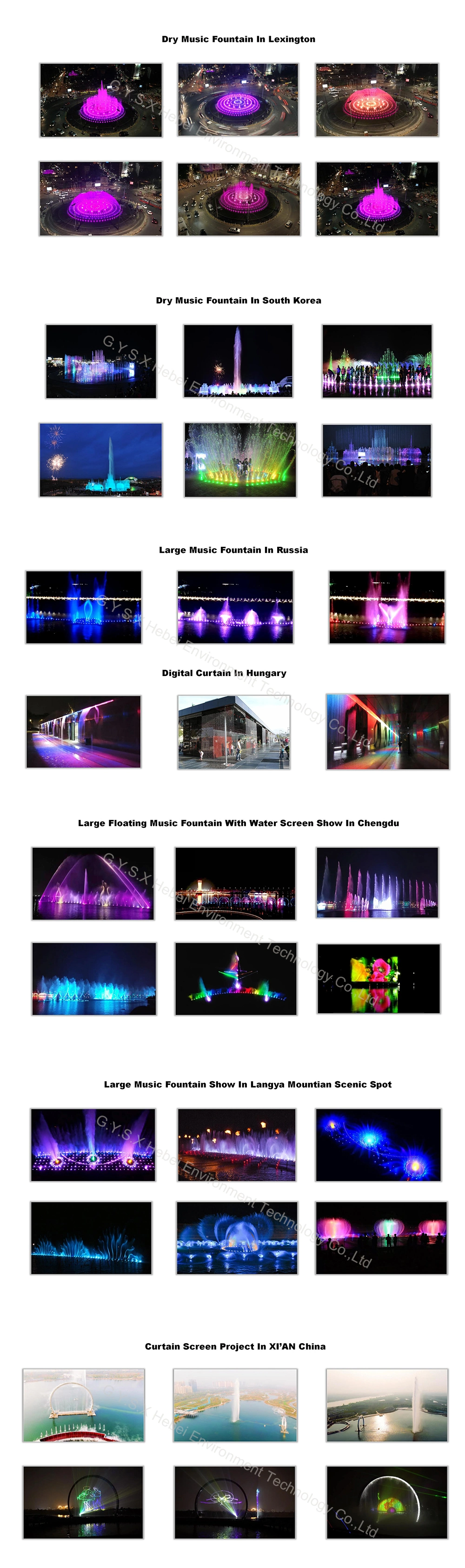 Large Outdoor Musical Floating Dancing Water Fountains Equipment Laser Show for Sale