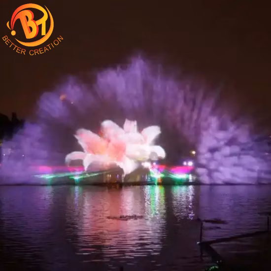 Large Outdoor Musical Floating Dancing Water Fountains Equipment Laser Show for Sale